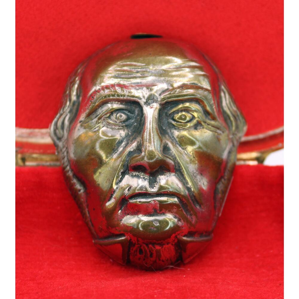 Antique Brass Gladstone Portrait Vesta Box